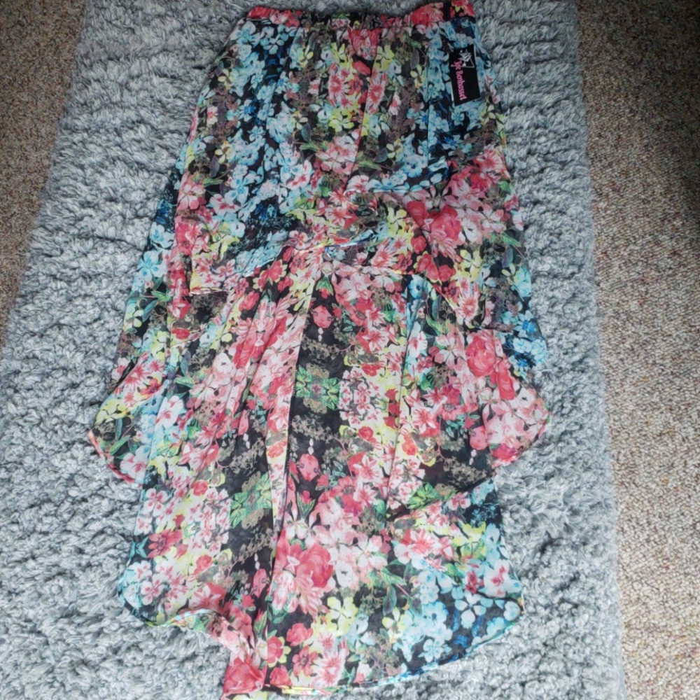 High-Low Floral Skirt